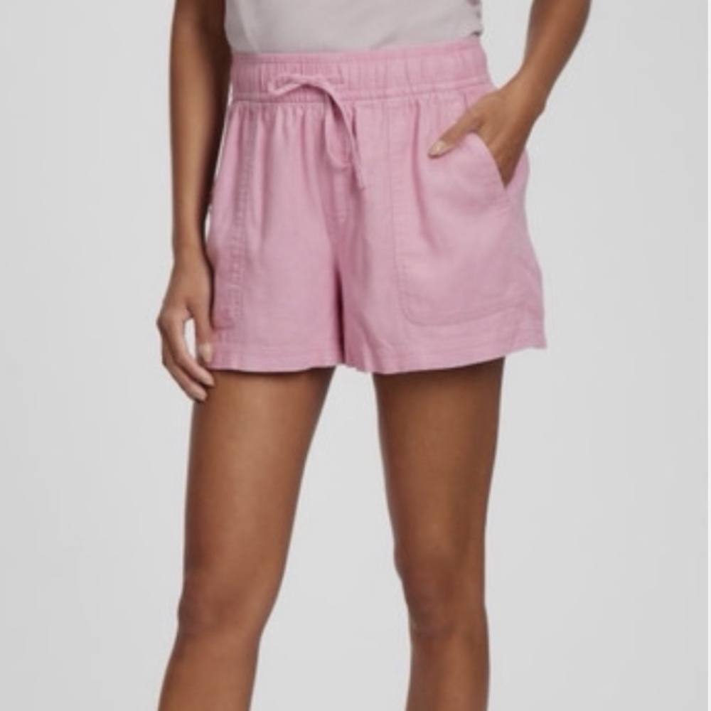 GAP LINEN BLEND TIE WAIST SHORTS